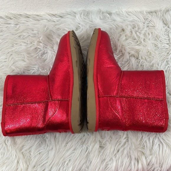 UGG RED METALLIC CLASSIC SHORT BOOTS SIZE 6 NEW - Picture 8 of 13